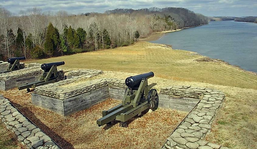 Fort Donelson river battery, part of the lower river battery, overlooking the Cumberland River