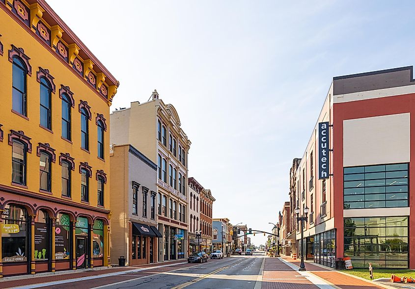 The business district on Walnut Street