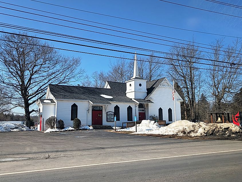 Blakeslee United Methodist Church in the village of Blakeslee, Pennsylvania.