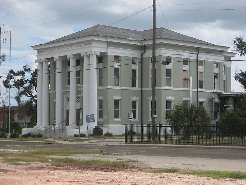 Hancock County Courthouse in Bay St. Louis, Mississippi.