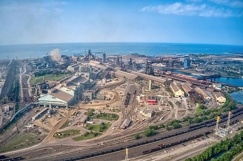 Aerial View of Downtown Gary, Indiana