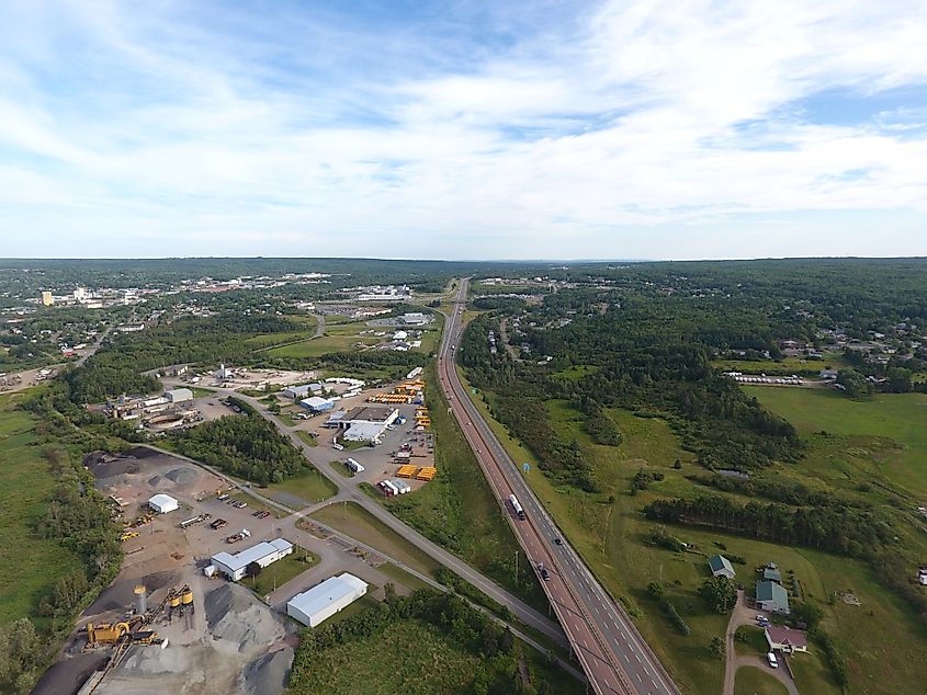 Aerial views of Truro, Nova Scotia.