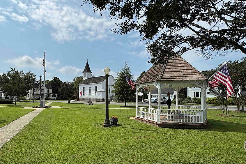 Onancock park and church Image credit Bryan Dearsley