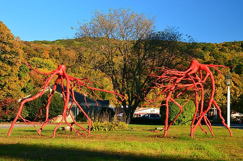 Sculptures in a park in Kent, Connecticut