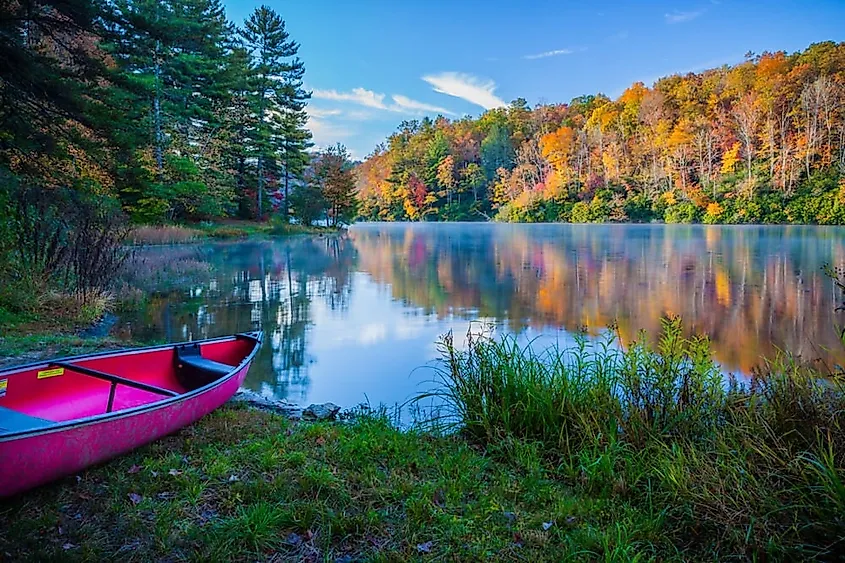 Beautiful fall foliage in Broken Bow, Oklahoma