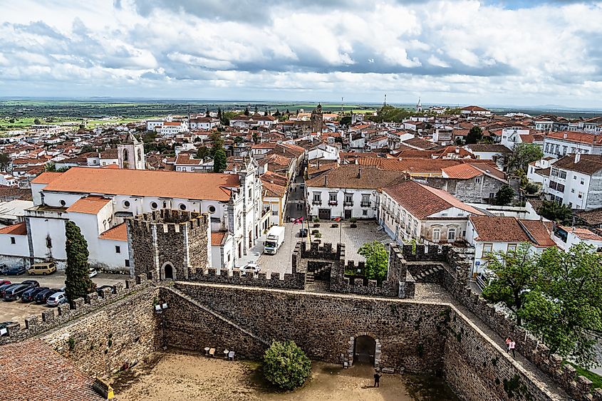 City overview of Beja from the castle in Baixo Alentejo, Portugal