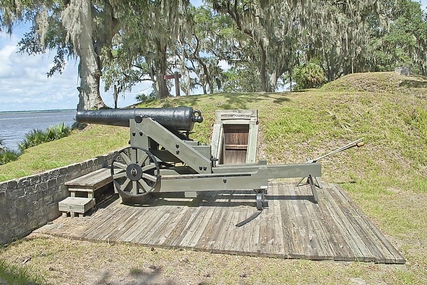  Pound Gun Emplacement on the banks of the Ogeechee River at Fort McAllister just south of Savannah, Georgia.