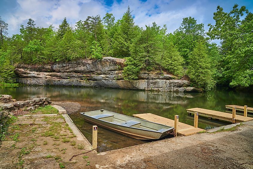 Boat dock at Pickett State Park, Tennessee.