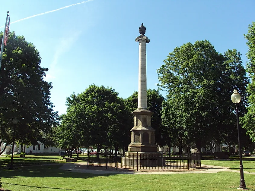 Civil War Memorial in Adrian, Michigan.