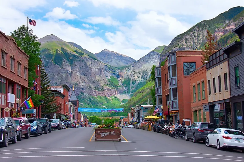 Colorful downtown of Telluride, Colorado