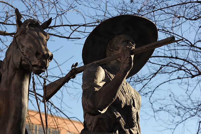 Bronze Statue Located in Downtown Nacogdoches, Texas. Editorial credit: LMPark Photos / Shutterstock.com