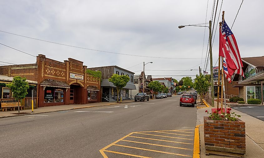 Street view of downtown Sugarcreek, Ohio