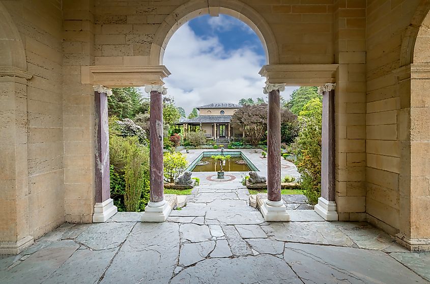 The Italian Garden on Garinish Island, in Glengarriff Bay, Ireland. 