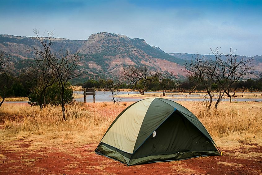 A campsite at the Palo Duro Canyon State Park.