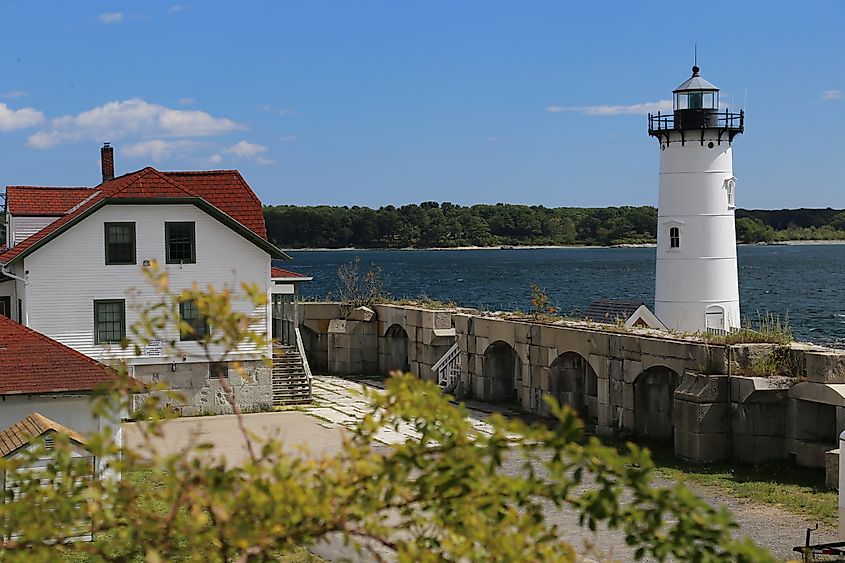 Fort Constitution and the Portsmouth Harbor Light at New Castle, New Hampshire