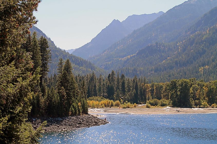 Wallowa Lake in Northeast Oregon with Trees and Mountains in the background