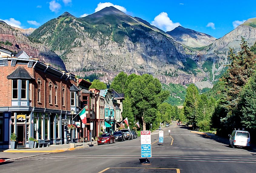 The San Juan Mountains rising above Telluride, Colorado.