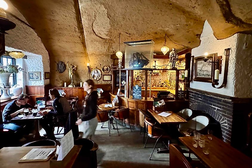 The Rock Lounge at Ye Olde Trip to Jerusalem, cut into the sandstone