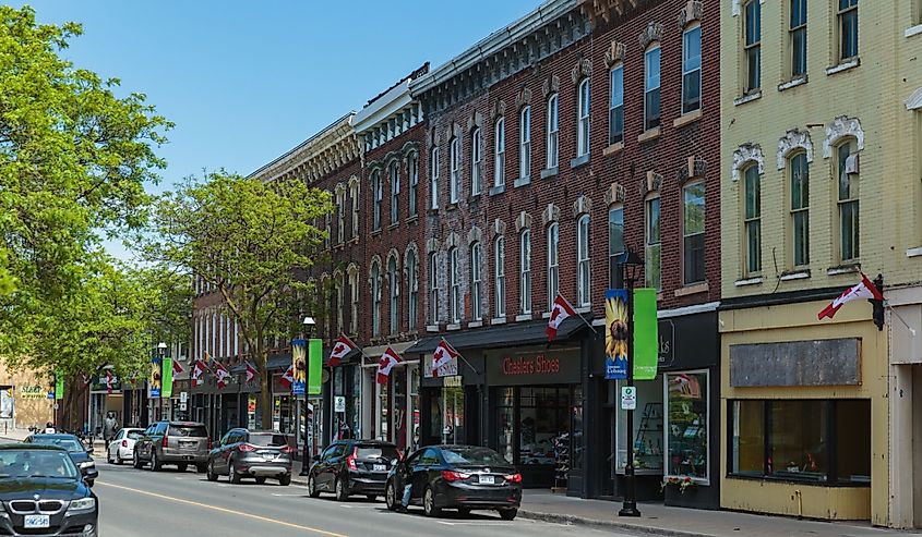 KIng Street in the early afternoon on a bright, sunny day in late Spring.