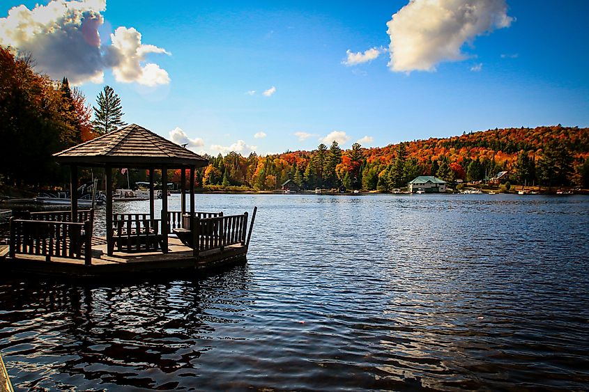 Fall Foliage on Big Moose Lake. Adirondack State Park