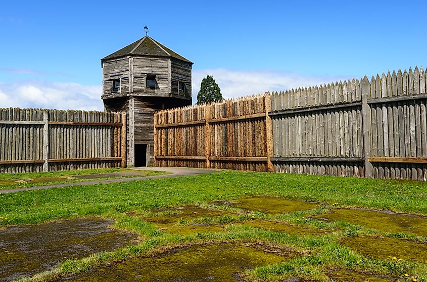 Watch Tower and Fence at Fort Vancouver National Historic Site.