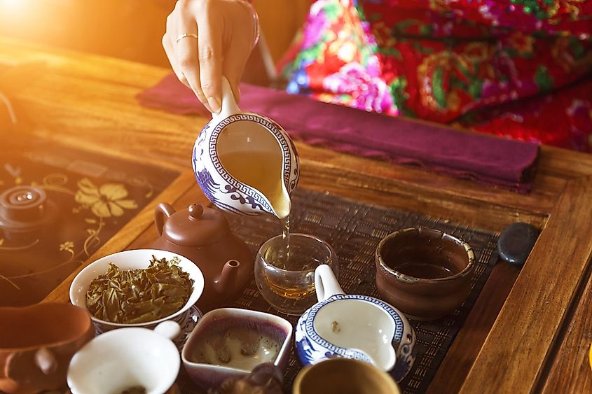 A Chinese tea ceremony.