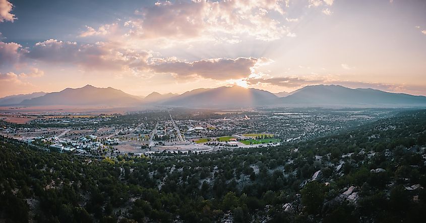 Sunset over the Sawatch Mountain Range in Buena Vista Colorado