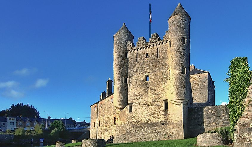 Enniskillen Castle standing on the banks of Lough Erne in Northern Ireland.