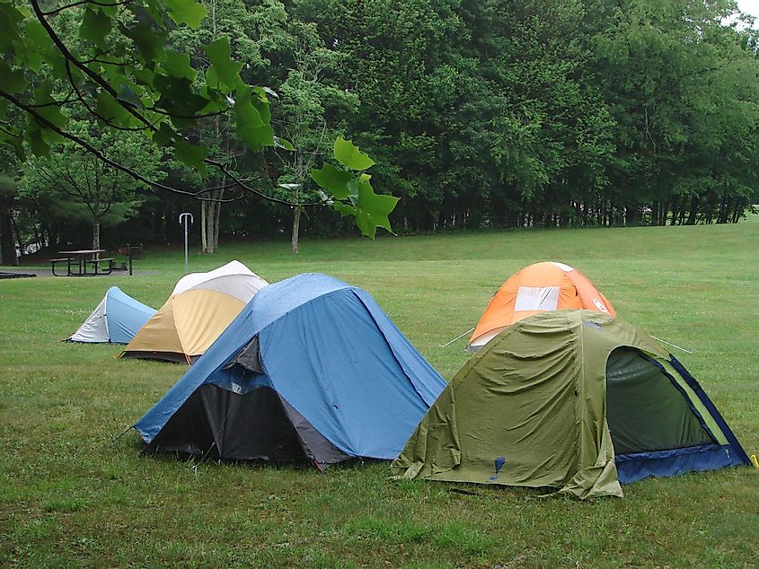 Summer Camping at Pipestem State Resort Park. 
