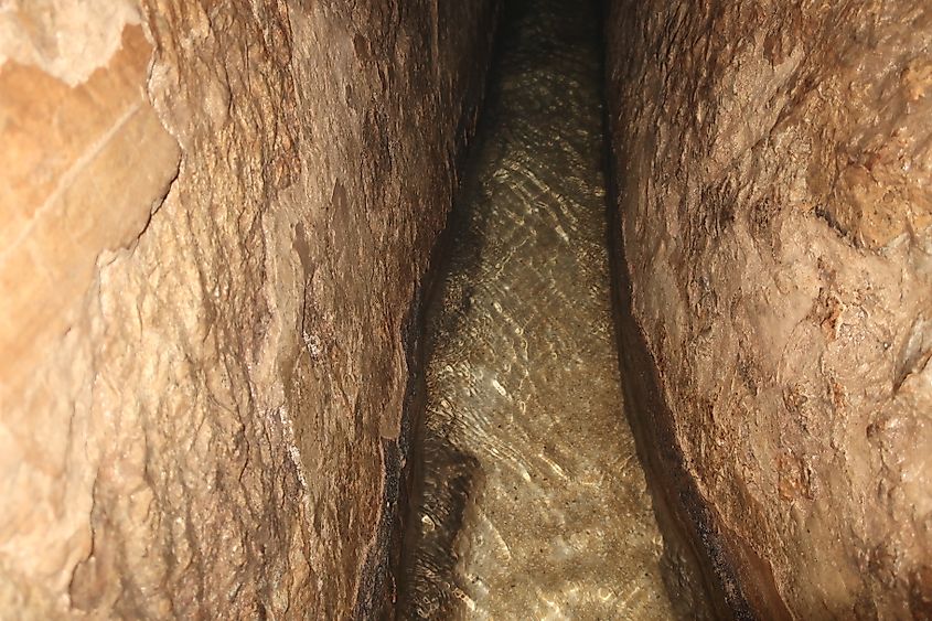 Hezekiah's tunnel with its constant flow of water (Jerusalem)