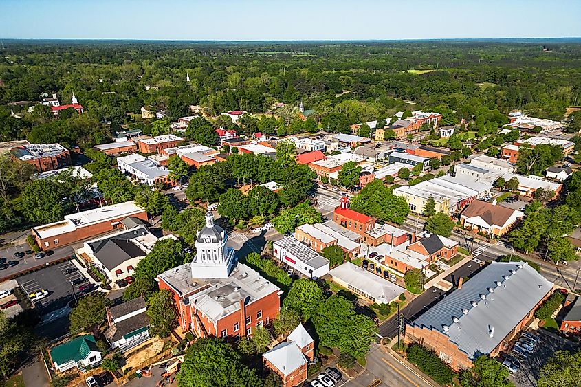 Aerial view of Madison, Georgia