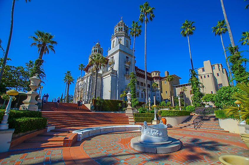 The Courtyard Of Hearst Castle, California.