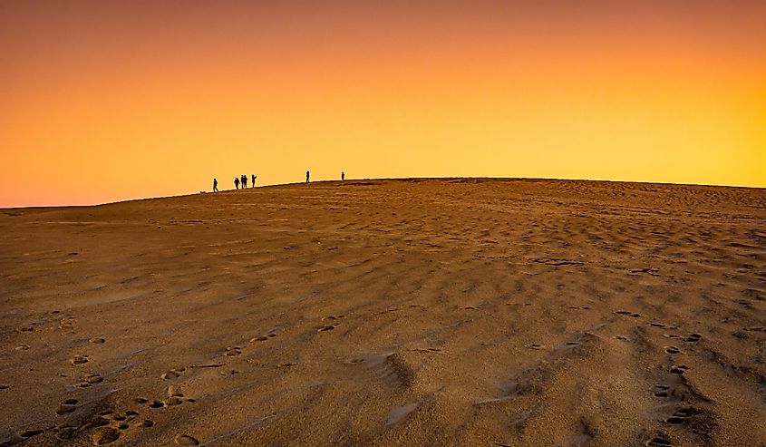 Sunset at Jockey Ridge State Park. Located in Nags Head, North Carolina. It is a tallest sand dune system in the eastern United States.