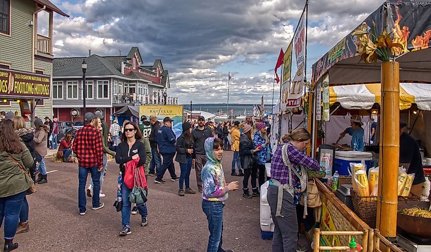 People enjoy the Annual Applefest in Bayfield, Wisconsin