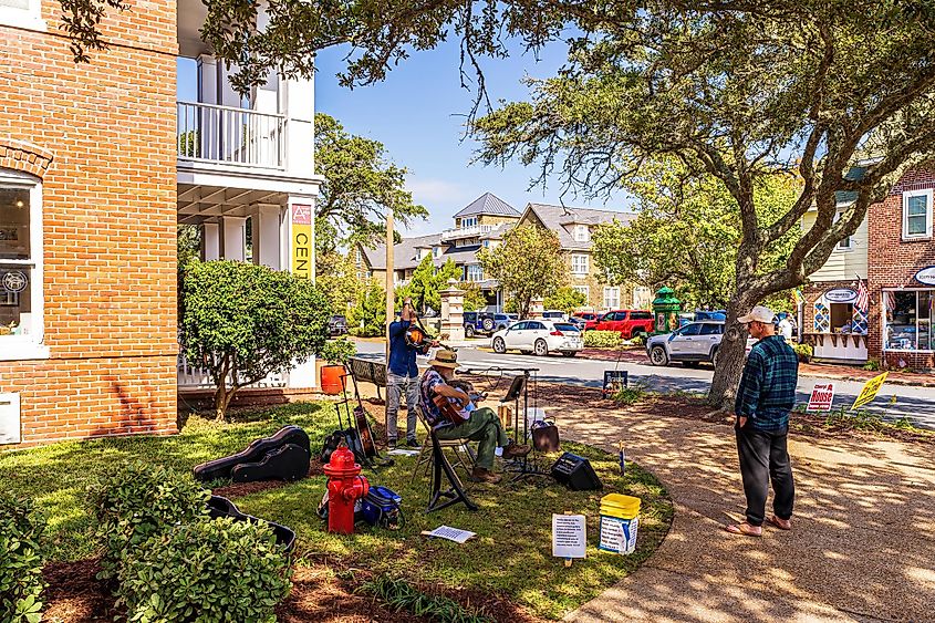 A Musical Performance on a Saturday Morning in Downtown Manteo, via Wileydoc / Shutterstock.com