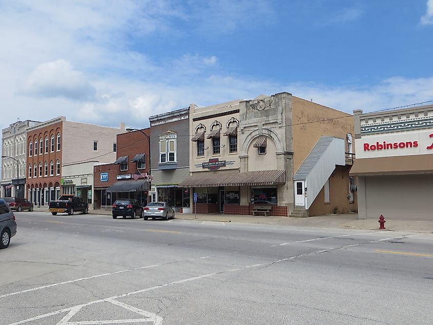 Rustic buildings in Osceola, Iowa.