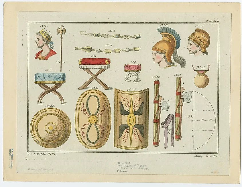 Roman armour and accessories (Credit: New York Public Library, CC0, via Wikimedia Commons)
