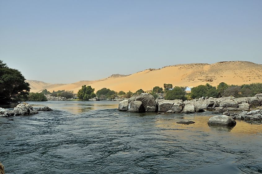 A Nile cataract in the Nubian region of Egypt