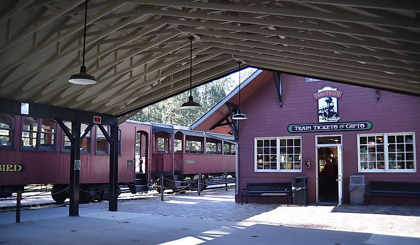 Hill City’s 1880s Black Hills Central Railroad terminal, café, passenger train cars, ticket office and gift shop