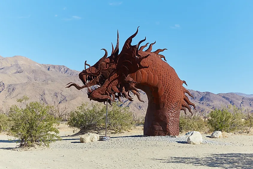 Anza-Borrego Desert State Park with its unique sculpture art in California.