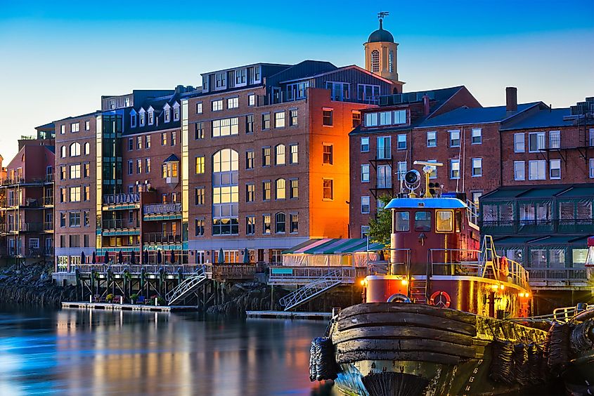 Riverside view of Portsmouth, New Hampshire.