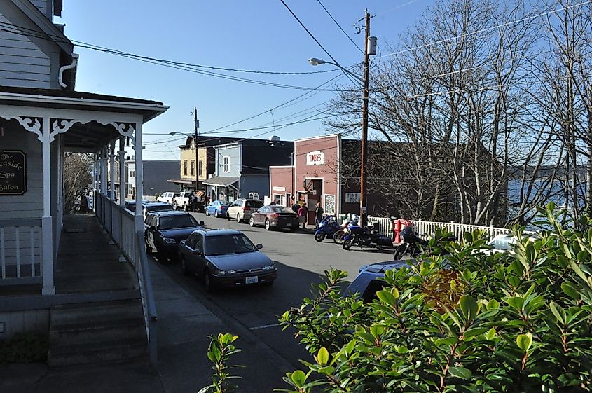 Front Street businesses in Coupeville, Washington.