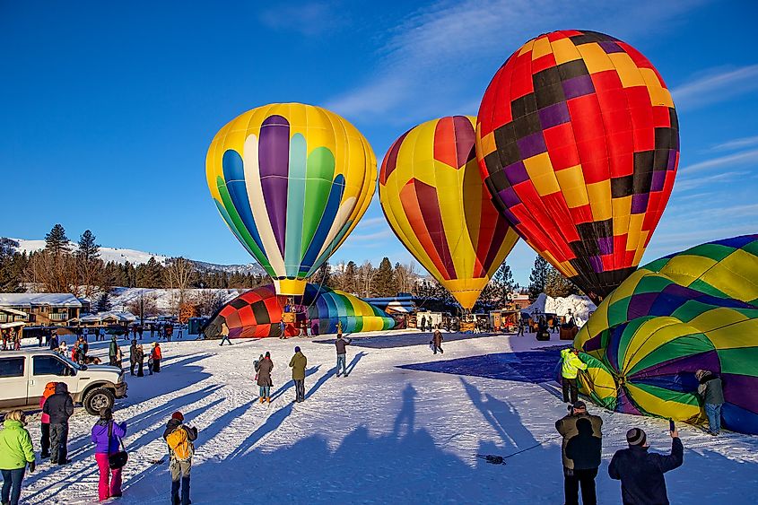 Hot air balloon festival in Winthrop, Washington. Image credit: oksana.perkins via Shutterstock
