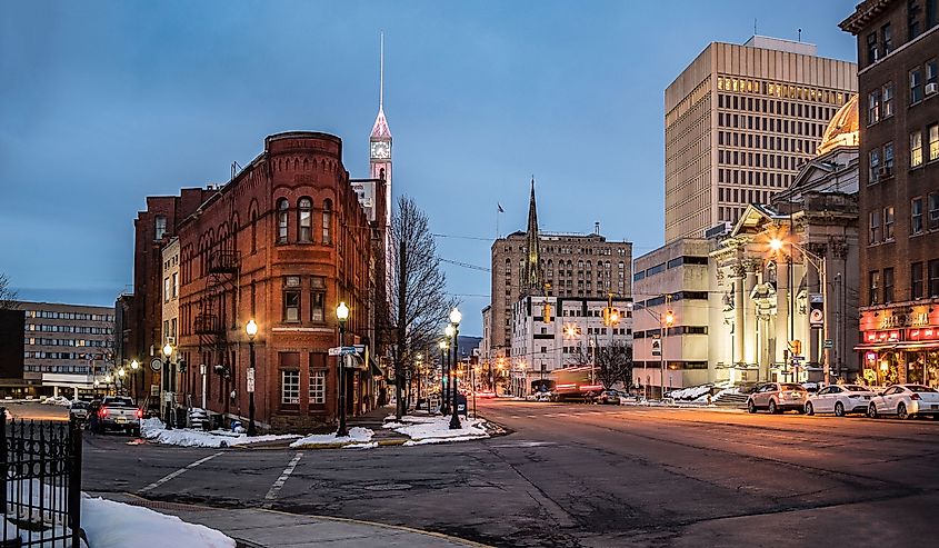  Historic Building in Lower Genesee Street Historic District in downtown Utica, New York.