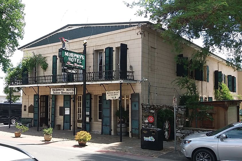 Murphys Historic Hotel. It is one of the oldest hotels still operating in California. First called the Sperry and Perry Hotel, it was opened on August 20, 1856, via JRJfin / Shutterstock.com