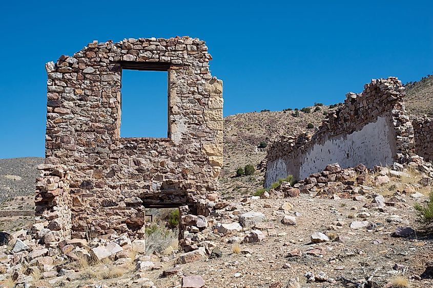 Ruins of a stone building in Delamar Ghost Town