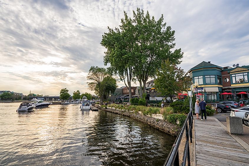 Sainte-Anne-de-Bellevue Canal and boardwalk. 