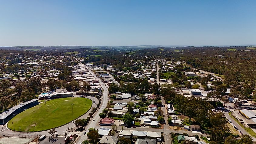 Aerial image of Clare Valley Township. Via Shutterstock / Chillodi.