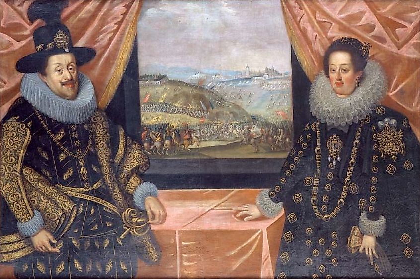 Ferdinand II, Holy Roman Emperor and his second wife, Eleonora Gonzaga, Princess of Mantua.