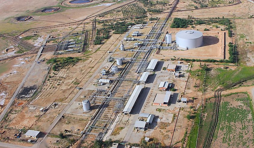 Aerial view of an oil field in Iraq